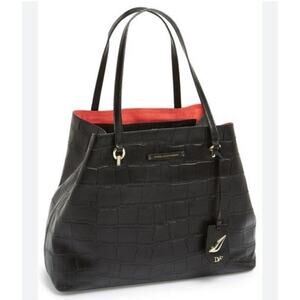 Diane von Furstenberg Voyage Ready To Go Large Croc Embossed Leather Tote